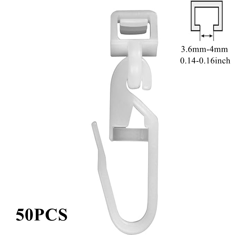 Set od 50 malih krilnih kolotova za zavjese, PVC, bijela