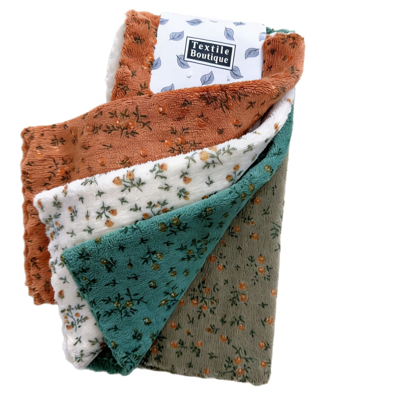 Set od četiri kuhinjske krpe s retro floralnim uzorkom, debeli materijal, kvadratne krpe 30×30 cm za čišćenje površina