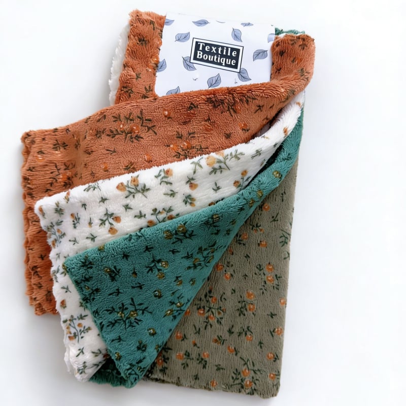 Set od četiri kuhinjske krpe s retro floralnim uzorkom, debeli materijal, kvadratne krpe 30×30 cm za čišćenje površina