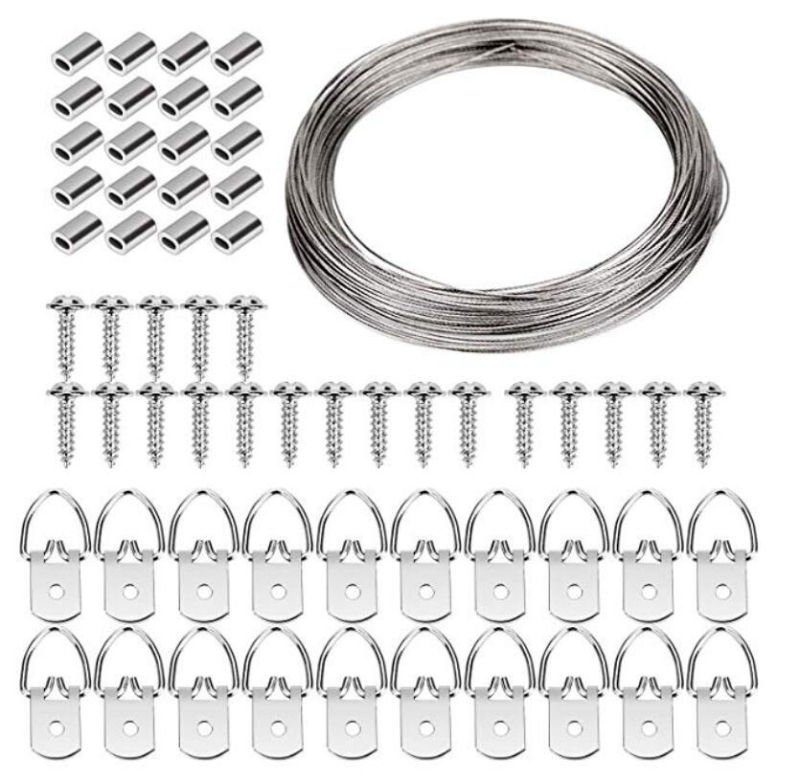 Pozinkovani čelični kabel, aluminijska polukružna kuka – DIY set žice