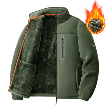 Férfi kültéri fleece dzseki belső fleece-béléssel, állógallérral, cipzárral, szélálló, őszi-téli