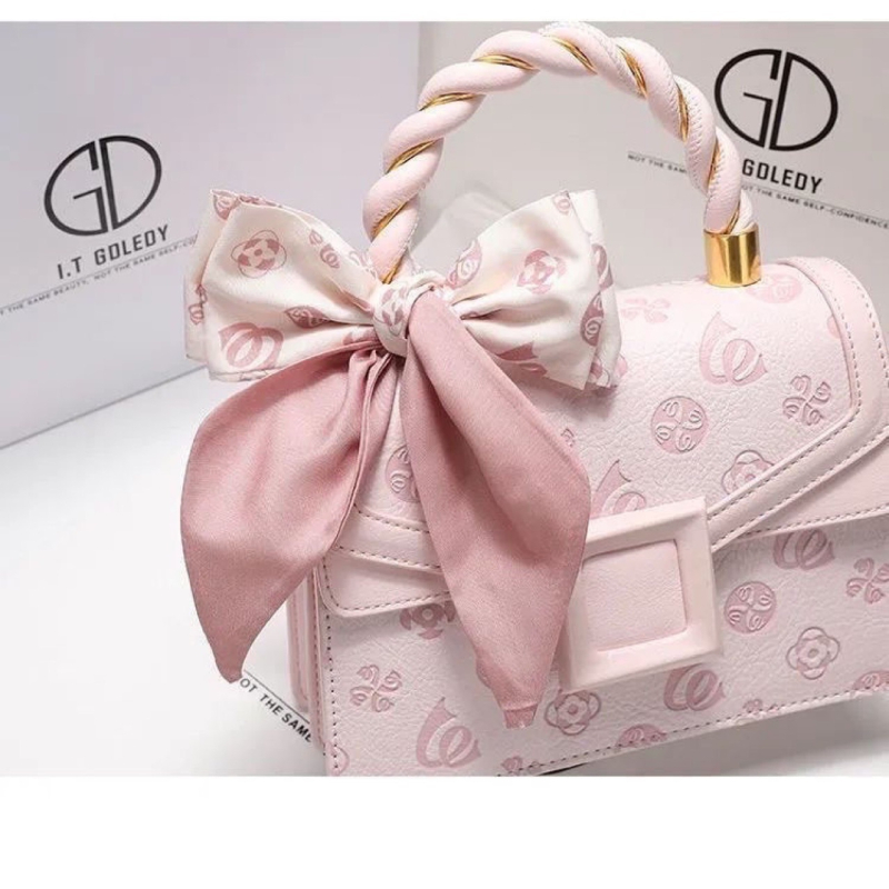candyn&kite Ženska ružičasta PU crossbody torba, mali kvadratni oblik, luksuzni nišni brend, 2023 novi model