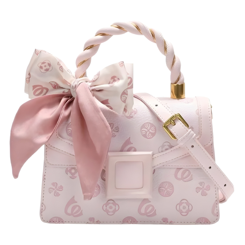 candyn&kite Ženska ružičasta PU crossbody torba, mali kvadratni oblik, luksuzni nišni brend, 2023 novi model