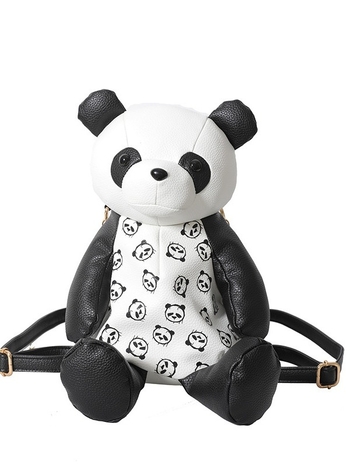 Γλυκιά τσάντα χιαστί με εκτύπωση panda και καλλιτεχνικό σχέδιο, συμπαγής κάθετος τετράγωνος σχεδιασμός, PU υλικό