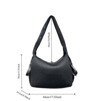 Unisex crossbody τσάντα από διχτυωτό ύφασμα, ελαφριά, με μεγάλη χωρητικότητα, καπιτονέ σχεδίαση από νάιλον