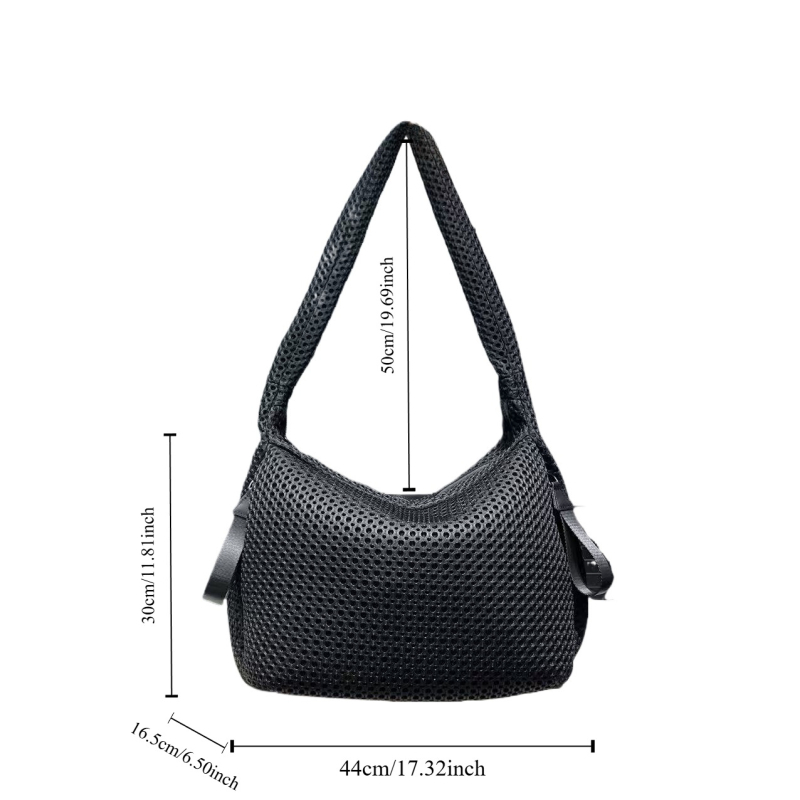 Unisex crossbody τσάντα από διχτυωτό ύφασμα, ελαφριά, με μεγάλη χωρητικότητα, καπιτονέ σχεδίαση από νάιλον