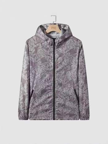 Muška lagana jakna za zaštitu od sunca za ljeto, prozračna i brzo sušeća, s kapuljačom, sportski stil, otisak prirodnog krajolika