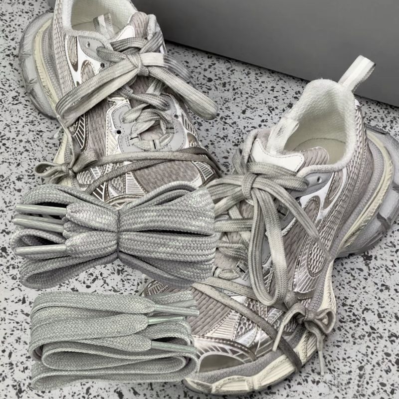 Vezice za tenisice Paris Dad Shoes, veličina 3XL, vezice s užetom na vrhu prsta, bež boje plosne pruge, DIY izvorna boja umetak