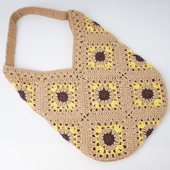 Ručna pletena slamnata crossbody torba s cvjetnim uzorkom za žene