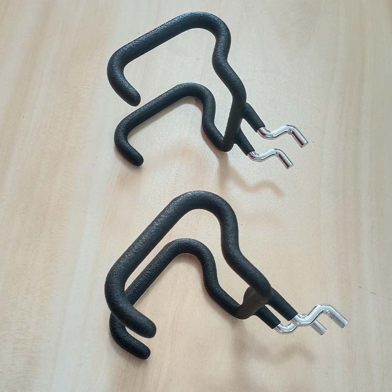 Željezni kukice za pegboard, dvostruki kuk, za skladištenje, bez bušenja