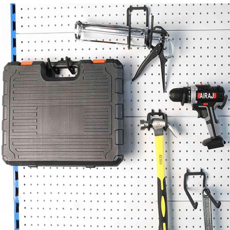 Željezni kukice za pegboard, dvostruki kuk, za skladištenje, bez bušenja