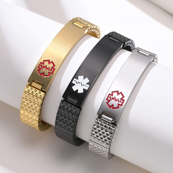 12 mm elastična narukvica od nehrđajućeg čelika s medicinskim znakom, korejski stil, unisex BR-263
