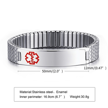 12 mm elastična narukvica od nehrđajućeg čelika s medicinskim znakom, korejski stil, unisex BR-263