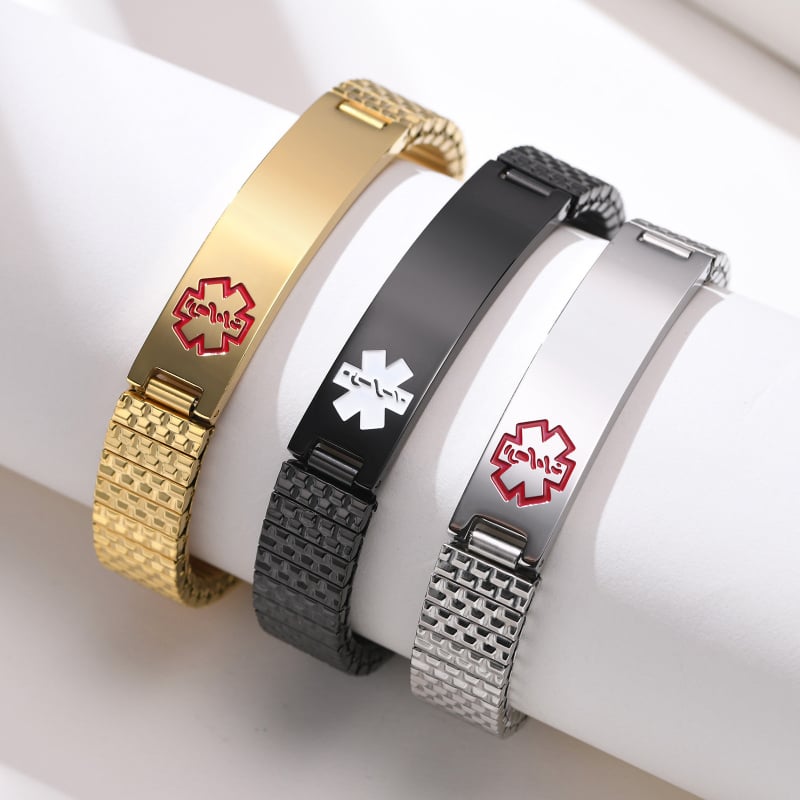 12 mm elastična narukvica od nehrđajućeg čelika s medicinskim znakom, korejski stil, unisex BR-263