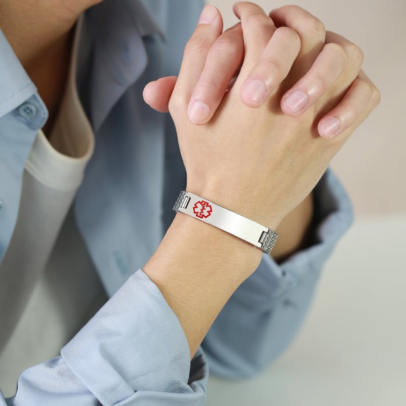12 mm elastična narukvica od nehrđajućeg čelika s medicinskim znakom, korejski stil, unisex BR-263