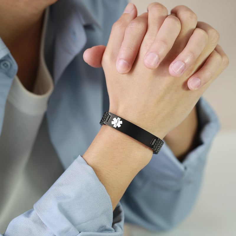 12 mm elastična narukvica od nehrđajućeg čelika s medicinskim znakom, korejski stil, unisex BR-263