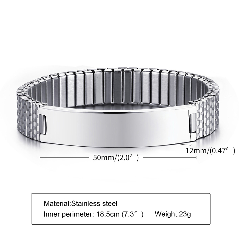 12 mm elastična narukvica od nehrđajućeg čelika s medicinskim znakom, korejski stil, unisex BR-263