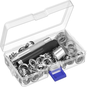 100-dijelni set alata za eyelete (očice) od bakra/bronze, unutarnji promjer 10 mm, 100 komada, za platnene cerade, prtljagu, zavjese i kutije za cipele