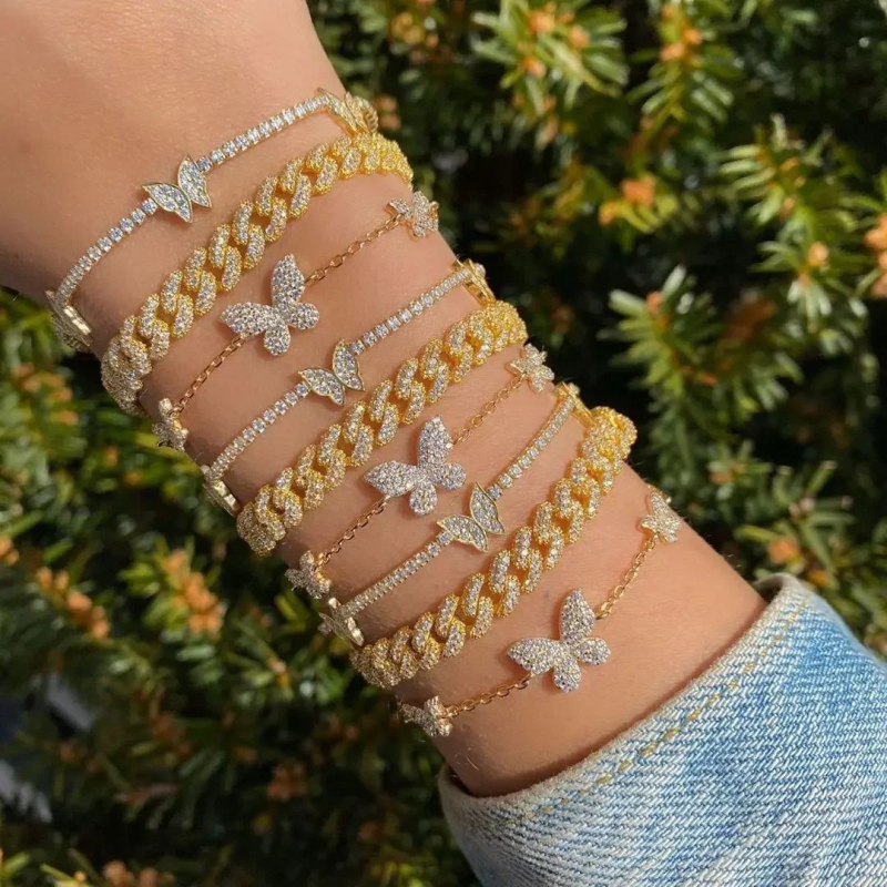 2 mm zirconij choker s motivom leptira – odvažan, moderan ženski nakit