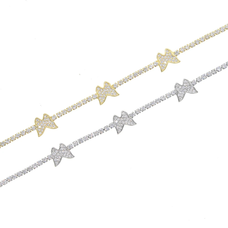 2 mm zirconij choker s motivom leptira – odvažan, moderan ženski nakit