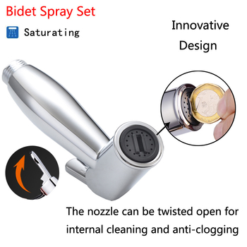 Set de duș pentru bidet din ABS, finisaj electroplatinat, duză demontabilă pentru toaletă