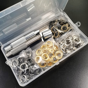 Mesing eyeleti set, 100 kom, promjer 10 mm, uz alat za ugradnju za šatore i zavjese