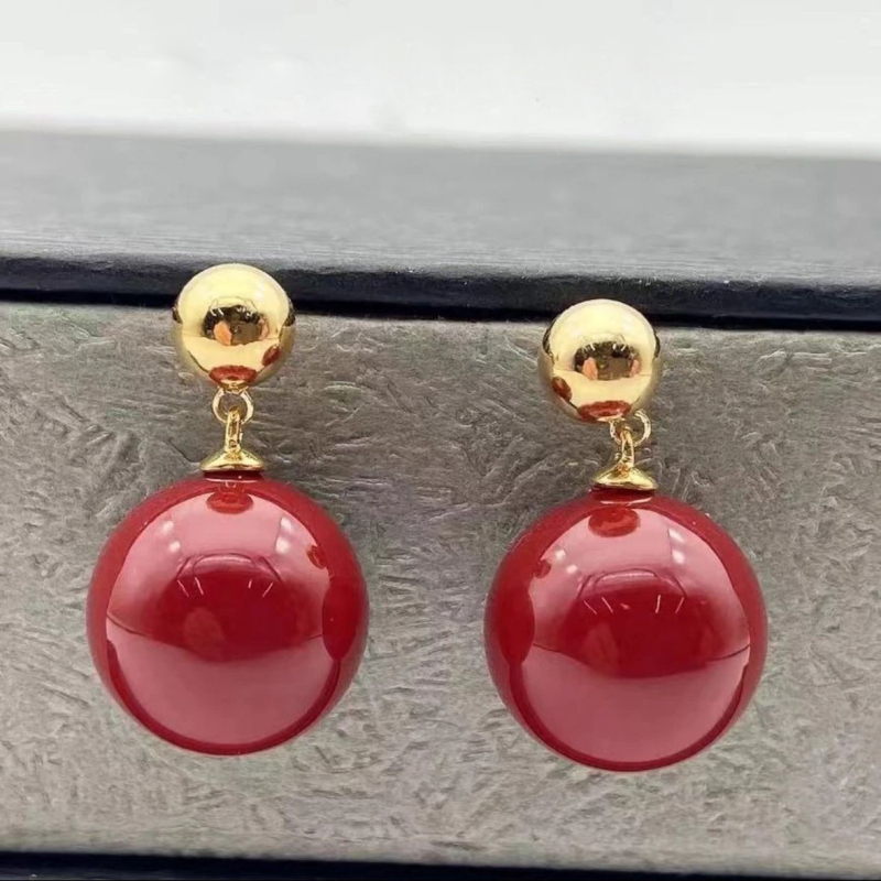 Elegantne velike naušnice s biserima za žene, metalni dizajn, srebro 925