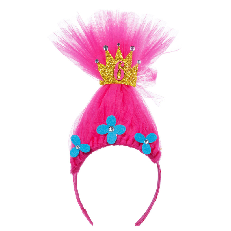Little Mia Poppy perika – princeska čelenka s mrežastim tylom za djevojčice, zabave i cosplay