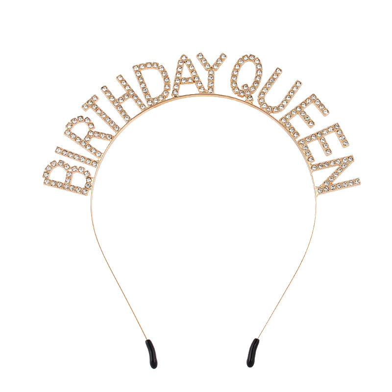 Birthday Queen traka za kosu s kristalima – modni dodatak za zabave