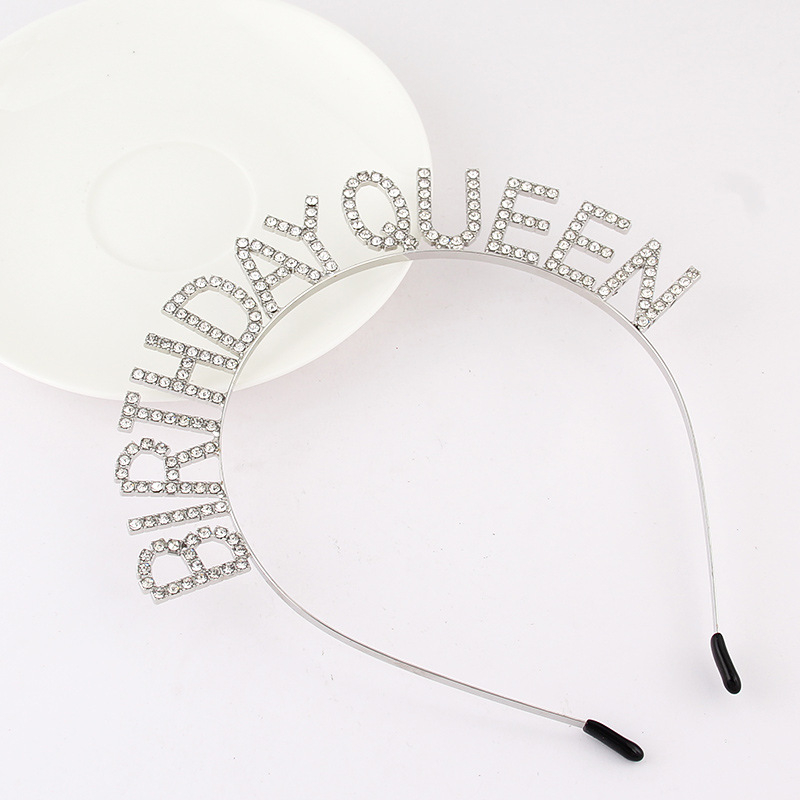 Birthday Queen traka za kosu s kristalima – modni dodatak za zabave