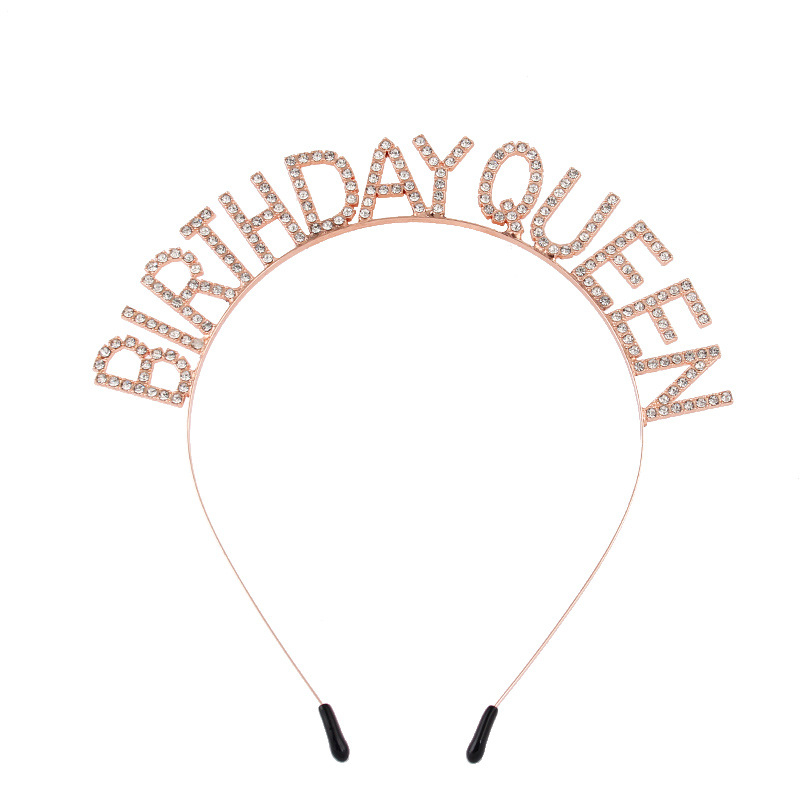 Birthday Queen traka za kosu s kristalima – modni dodatak za zabave