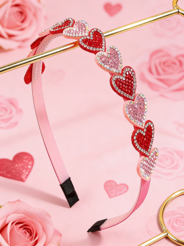 Novi model europsko-američkog stila, crveni dijamant u obliku srca, dodatak za kosu, sladak romantičan dizajn