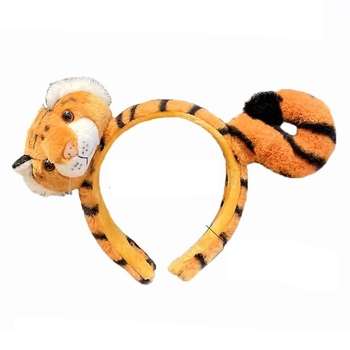 Žuti tiger iz zoološkog vrta – karikaturna plišana traka za kosu za žene