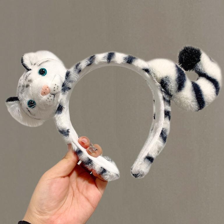Žuti tiger iz zoološkog vrta – karikaturna plišana traka za kosu za žene