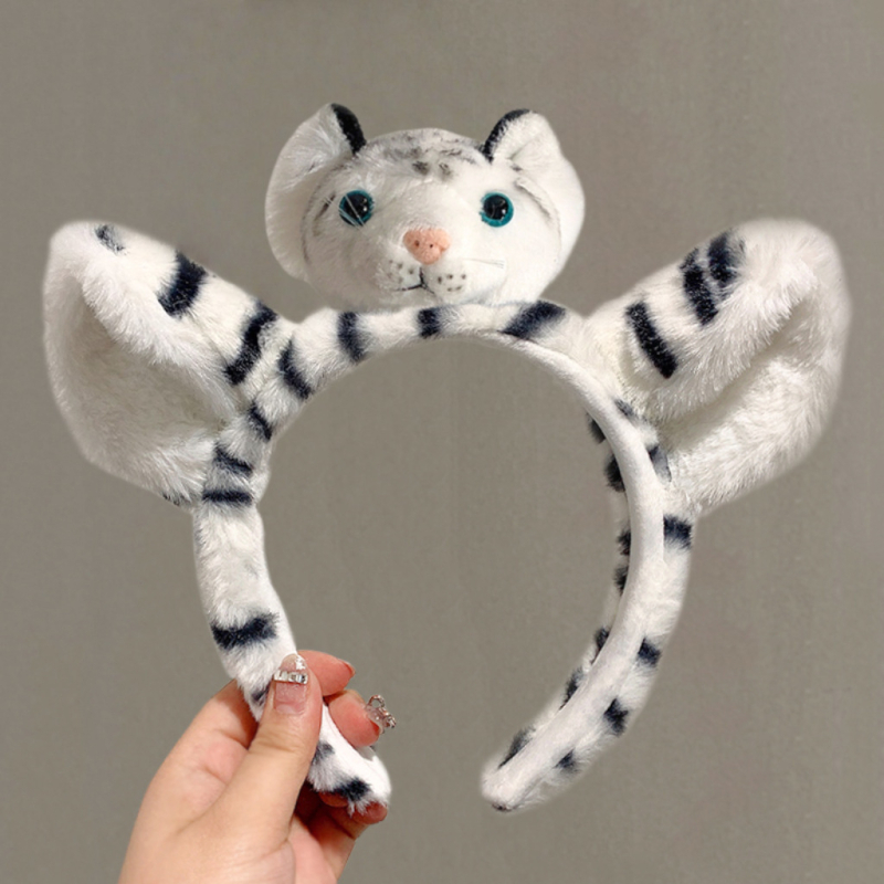 Žuti tiger iz zoološkog vrta – karikaturna plišana traka za kosu za žene
