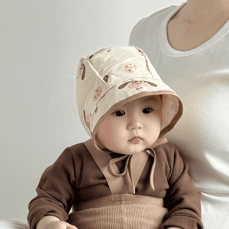 Dječja sunčana kapa u korejskom stilu s velikim obodom, prugasta pamuk, zaštita ušiju, proljeće–jesen, za bebe od 0 do 12 mjeseci
