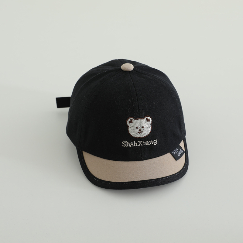 Dječja baseball kapa s šivanim slovima u bojama i motivom medvjeda, kratkim vizirom, zaštita od sunca, unisex