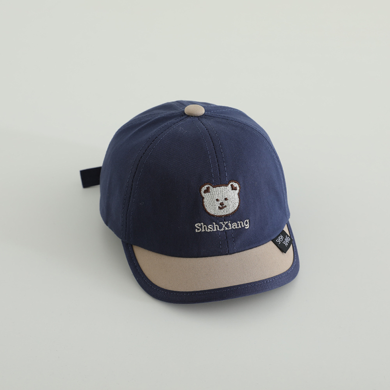 Dječja baseball kapa s šivanim slovima u bojama i motivom medvjeda, kratkim vizirom, zaštita od sunca, unisex