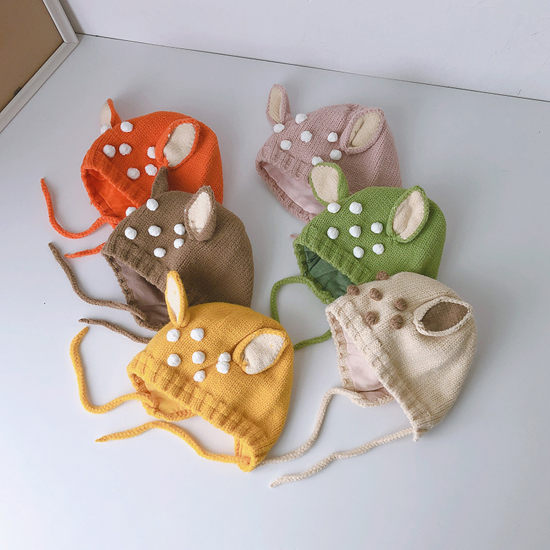 Zimska beba pleteni kapa - unisex, zaštita ušiju, alpaka vuna, sladak dizajn