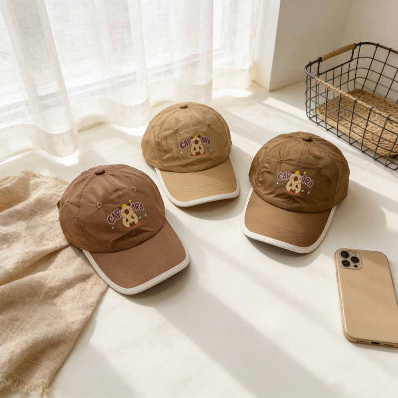 Capibara dječja baseball kapa za ljeto, prozračna, unisex, zaštita od sunca, široki obod, moderan stil