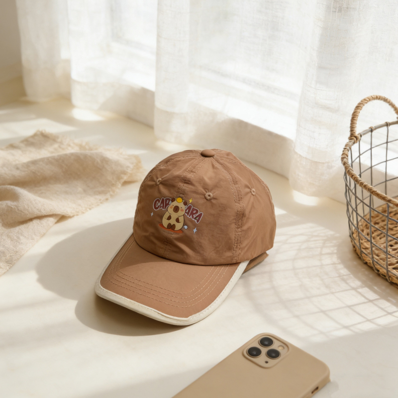 Capibara dječja baseball kapa za ljeto, prozračna, unisex, zaštita od sunca, široki obod, moderan stil