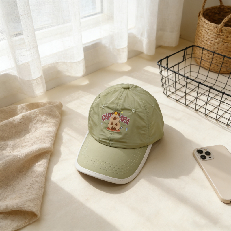 Capibara dječja baseball kapa za ljeto, prozračna, unisex, zaštita od sunca, široki obod, moderan stil