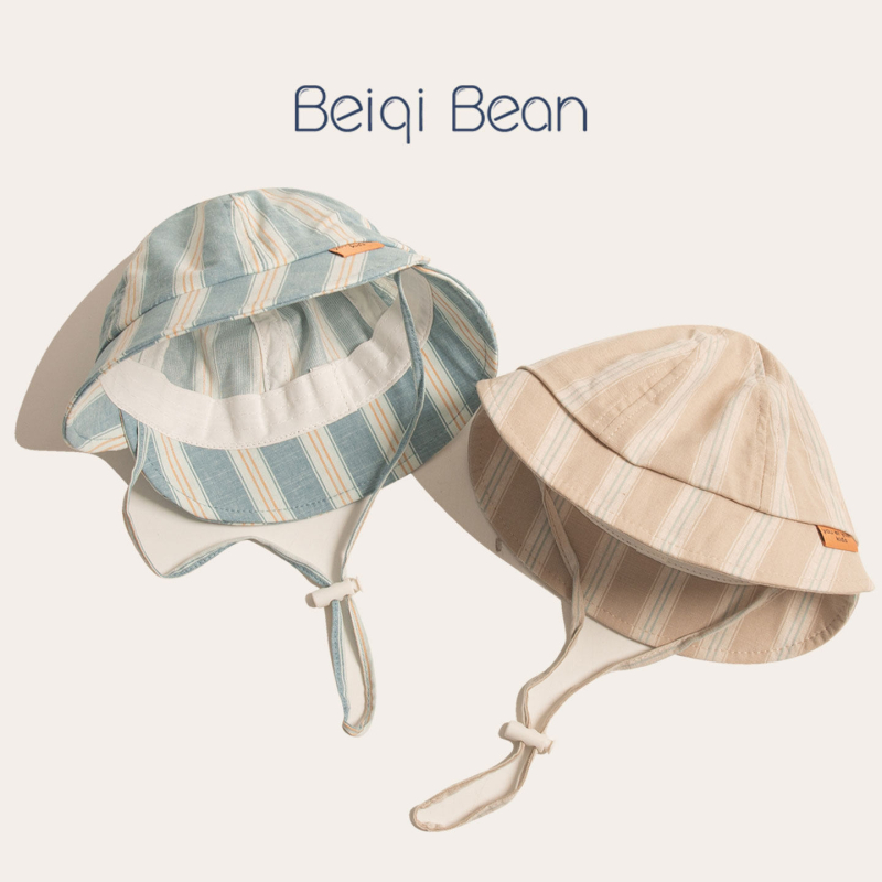 Dječja bucket kapa s prugama i širokim obodom, unisex, za bebe i djecu uzrast 6-24 mjeseci, zaštita od sunca, prozračna.