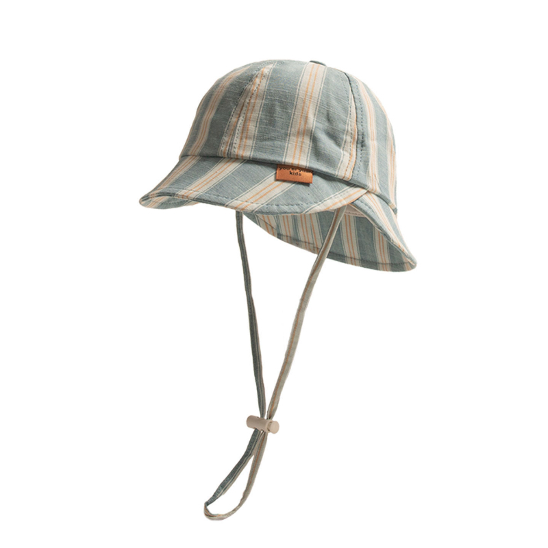 Dječja bucket kapa s prugama i širokim obodom, unisex, za bebe i djecu uzrast 6-24 mjeseci, zaštita od sunca, prozračna.
