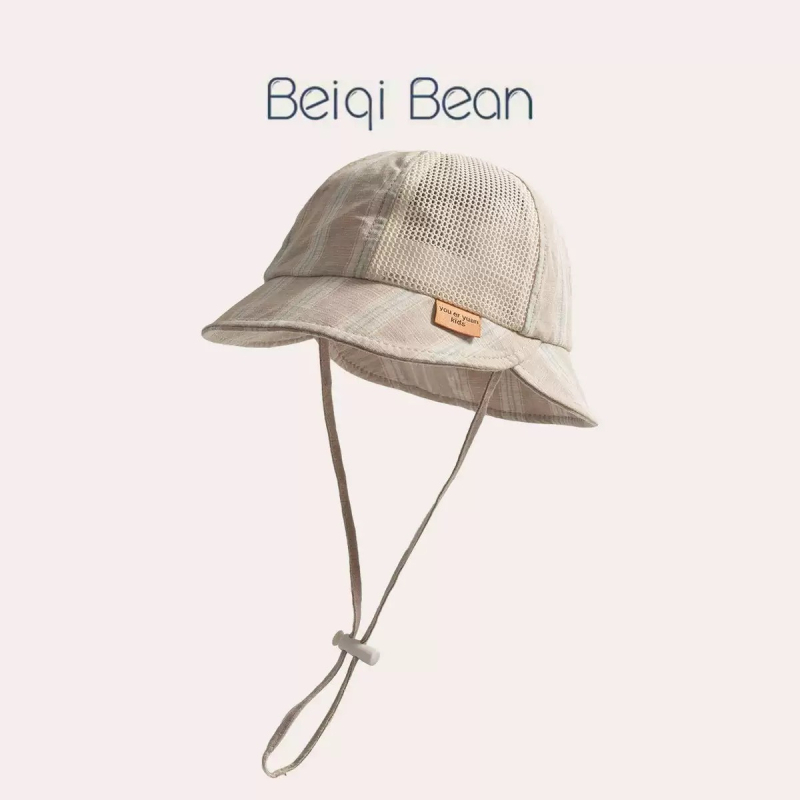 Dječja bucket kapa s prugama i širokim obodom, unisex, za bebe i djecu uzrast 6-24 mjeseci, zaštita od sunca, prozračna.