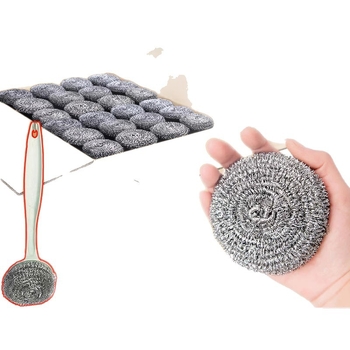 Nehrđajuća čelična kugla za čišćenje posuđa i lonaca, kuhinjski scrubber