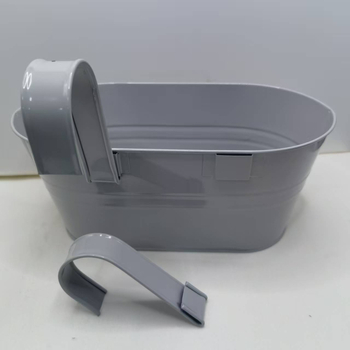 Viseći metalni posuda za cvijeće od galvaniziranog lima, kovani željezni držač s odvojivim kukom, pogodna za balkon i unutarnje/ vanjske prostore