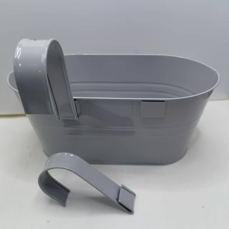 Viseći metalni posuda za cvijeće od galvaniziranog lima, kovani željezni držač s odvojivim kukom, pogodna za balkon i unutarnje/ vanjske prostore