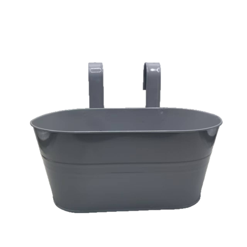 Viseći metalni posuda za cvijeće od galvaniziranog lima, kovani željezni držač s odvojivim kukom, pogodna za balkon i unutarnje/ vanjske prostore