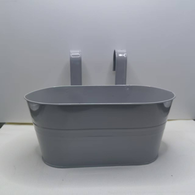 Viseći metalni posuda za cvijeće od galvaniziranog lima, kovani željezni držač s odvojivim kukom, pogodna za balkon i unutarnje/ vanjske prostore